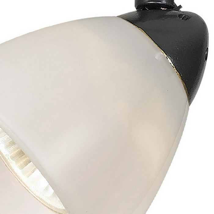 Metal Frame Glass Shade Track Light Fixture,Set of 4,White and Dark Bronze