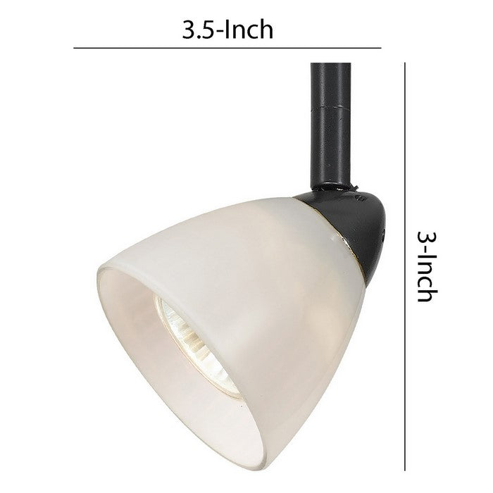 Metal Frame Glass Shade Track Light Fixture,Set of 4,White and Dark Bronze