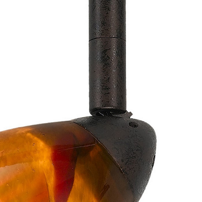 Glass Shade Track Light Head with Metal Frame, Yellow and Dark Bronze