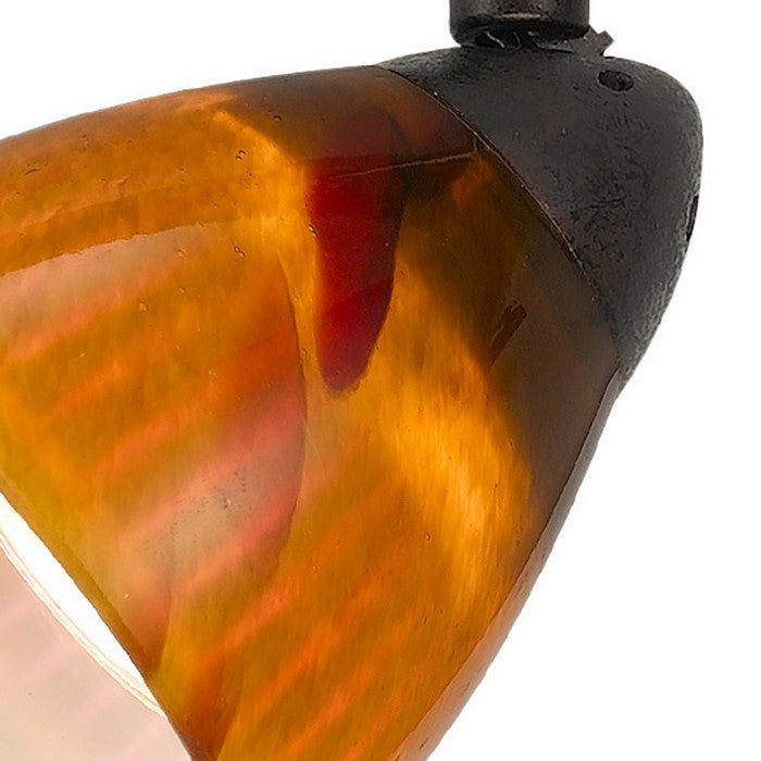 Glass Shade Track Light Head with Metal Frame, Yellow and Dark Bronze