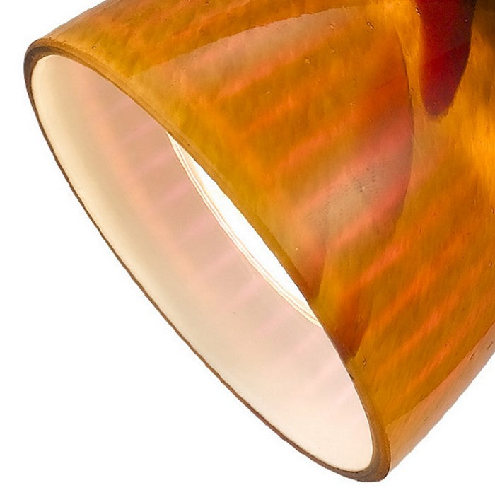 Glass Shade Track Light Head with Metal Frame, Yellow and Dark Bronze