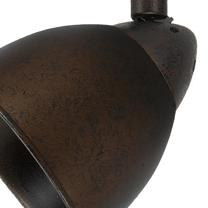 Rustic Round Metal Shade Track Light Head and Frame, Bronze