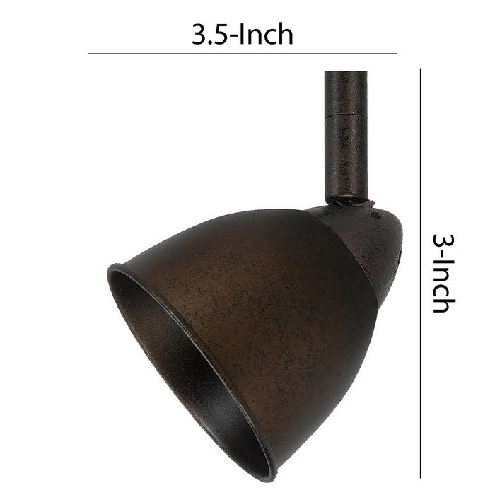 Rustic Round Metal Shade Track Light Head and Frame, Bronze