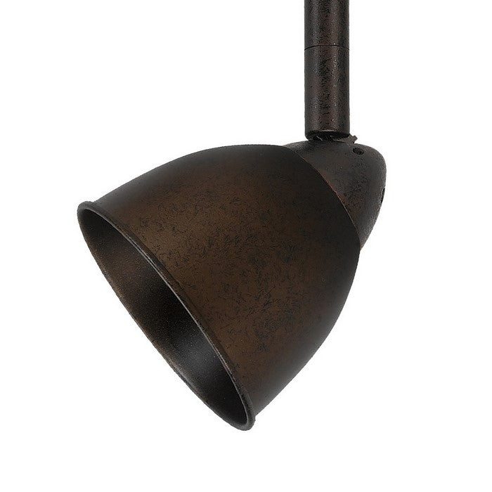 Rustic Round Metal Shade Track Light Head and Frame, Bronze