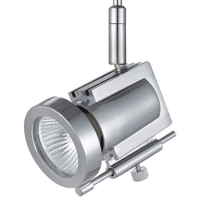 Flared Torch Design Rotational Track Light Head with 6 inch Stem, Silver