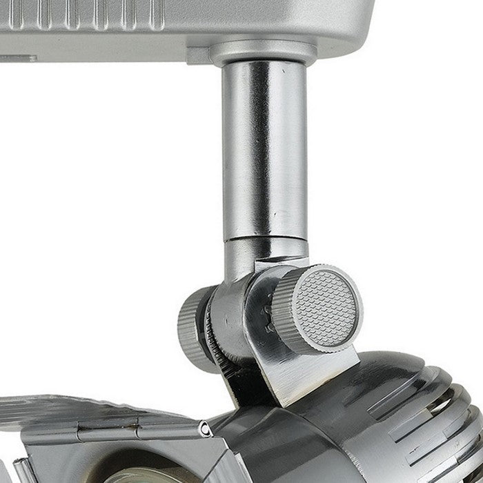 Spotlight Design Rotational Track Head with 4 Leaf Door Flippers, Silver