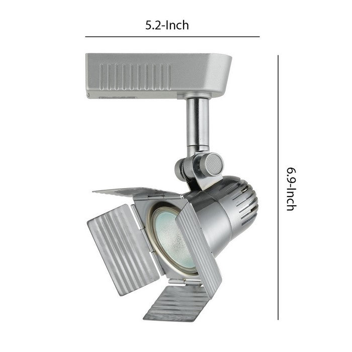Spotlight Design Rotational Track Head with 4 Leaf Door Flippers, Silver