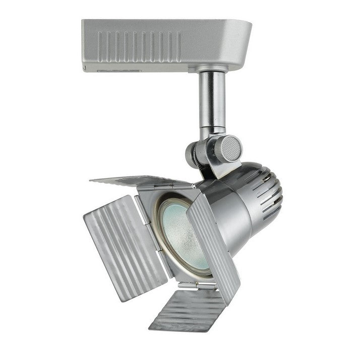 Spotlight Design Rotational Track Head with 4 Leaf Door Flippers, Silver