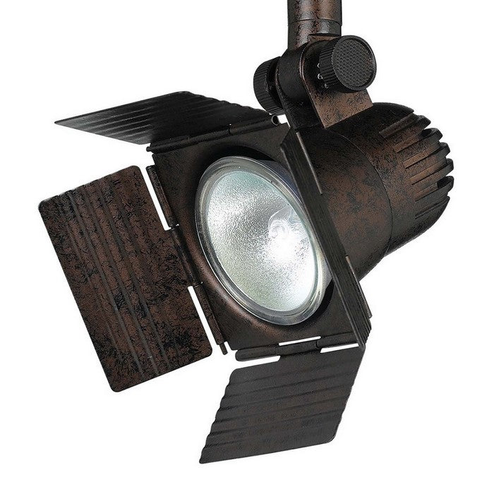 Spotlight Design Rotational Track Head with 4 Leaf Door Flippers, Bronze