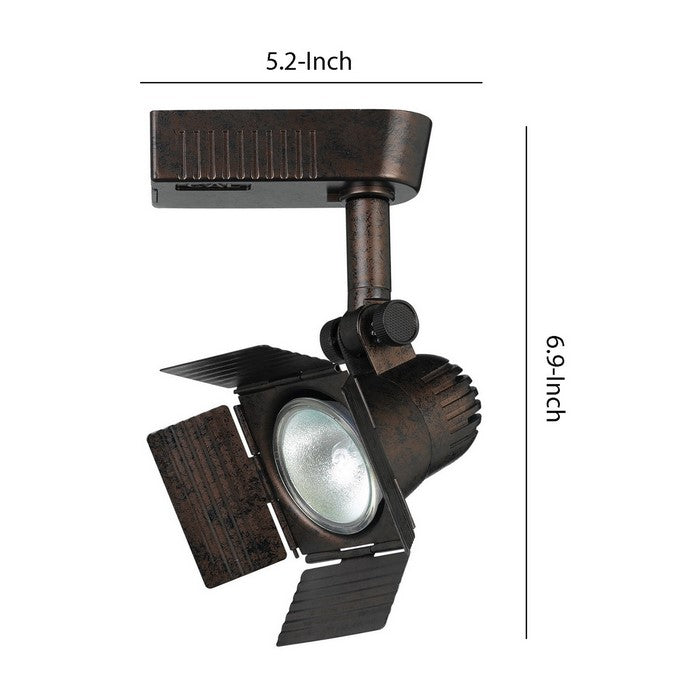 Spotlight Design Rotational Track Head with 4 Leaf Door Flippers, Bronze