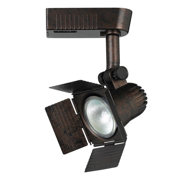 Spotlight Design Rotational Track Head with 4 Leaf Door Flippers, Bronze
