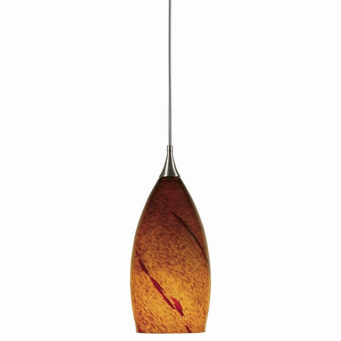 Transitional Glass Shade Pendant Lighting with Cord, Orange and Chrome
