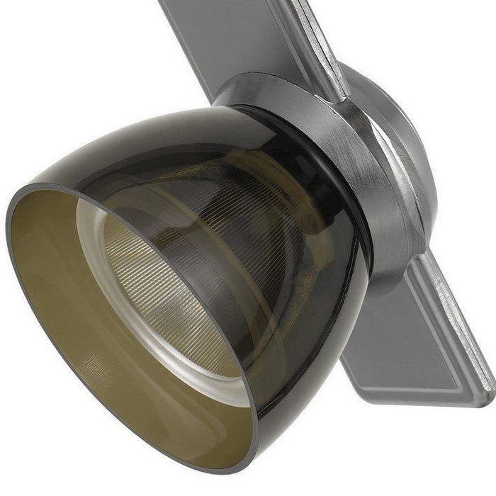 12W Integrated LED Track Fixture with Polycarbonate Head, Silver and Black