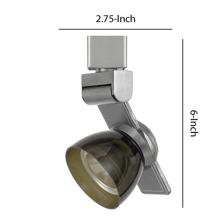 12W Integrated LED Track Fixture with Polycarbonate Head, Silver and Black