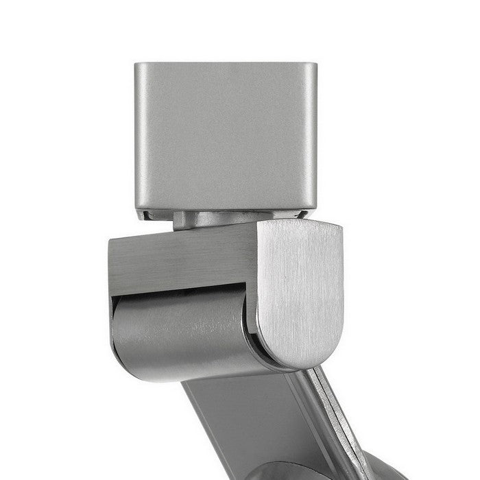 12W Integrated LED Track Fixture with Polycarbonate Head, Silver and White