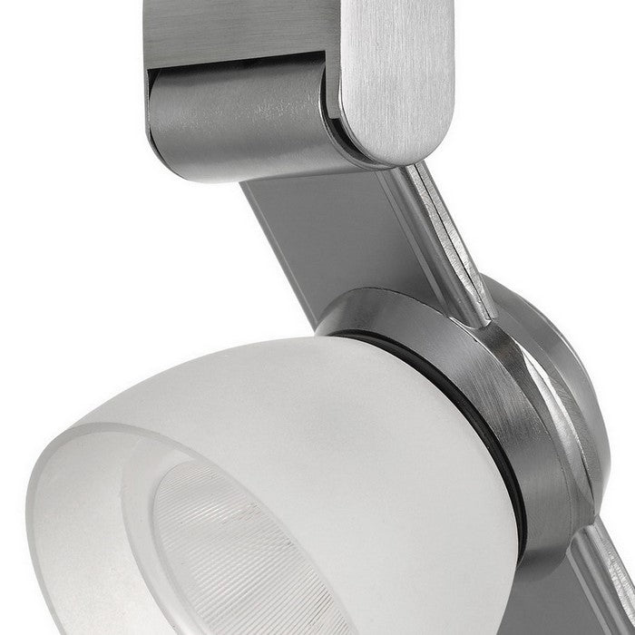 12W Integrated LED Track Fixture with Polycarbonate Head, Silver and White