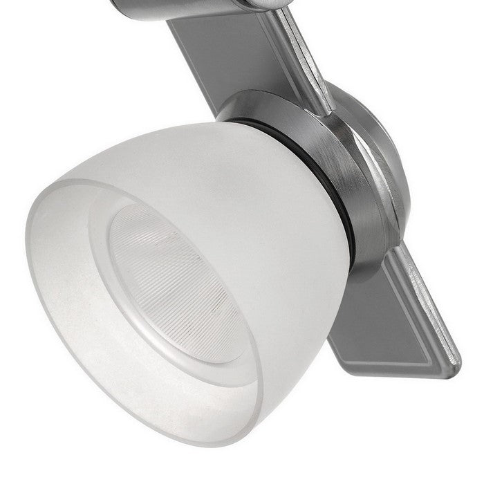12W Integrated LED Track Fixture with Polycarbonate Head, Silver and White