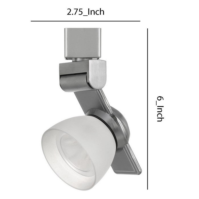 12W Integrated LED Track Fixture with Polycarbonate Head, Silver and White