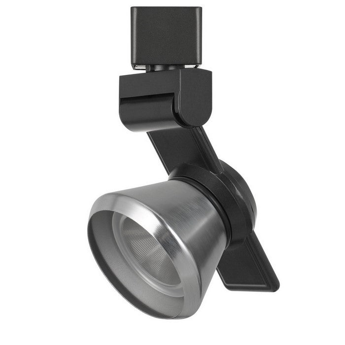 12W Integrated LED Metal Track Fixture with Cone Head, Black and Silver