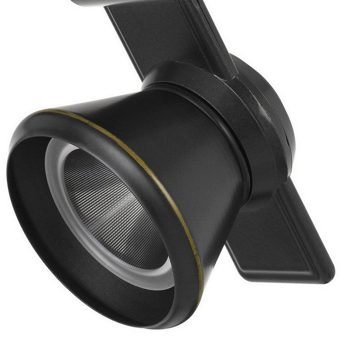 12W Integrated LED Metal Track Fixture with Cone Head, Dark Black