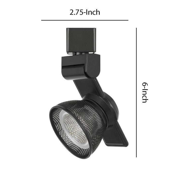 12W Integrated LED Metal Track Fixture with Mesh Head, Dark Black
