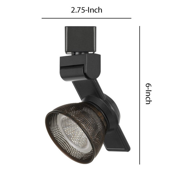 12W Integrated LED Metal Track Fixture with Mesh Head, Black and Bronze