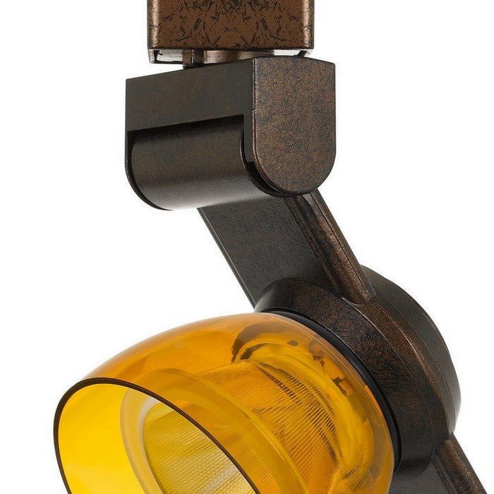 12W Integrated LED Track Fixture with Polycarbonate Head, Bronze and Yellow