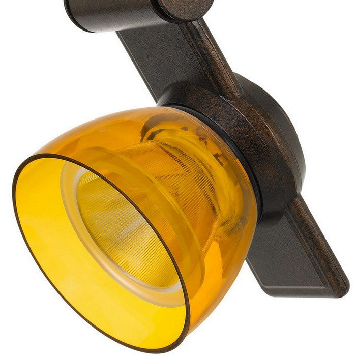 12W Integrated LED Track Fixture with Polycarbonate Head, Bronze and Yellow