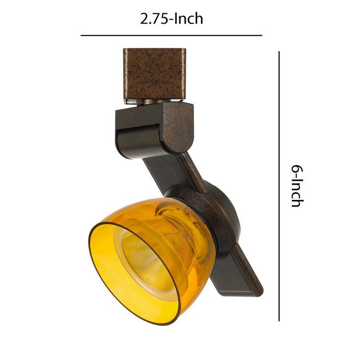 12W Integrated LED Track Fixture with Polycarbonate Head, Bronze and Yellow