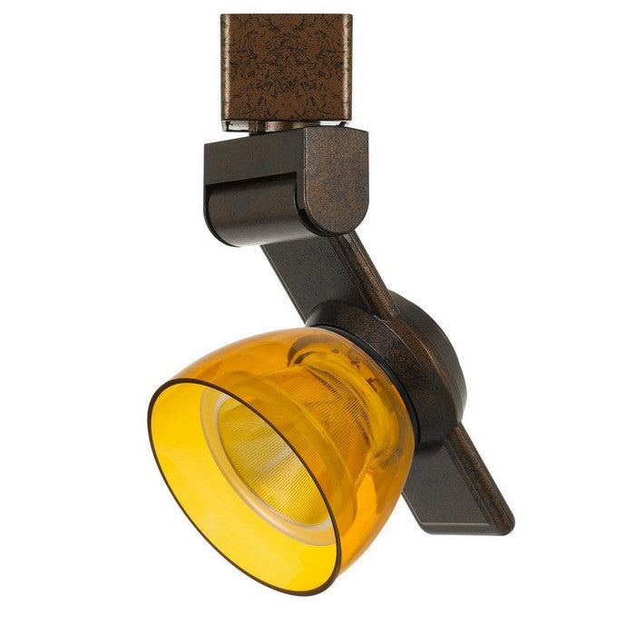 12W Integrated LED Track Fixture with Polycarbonate Head, Bronze and Yellow