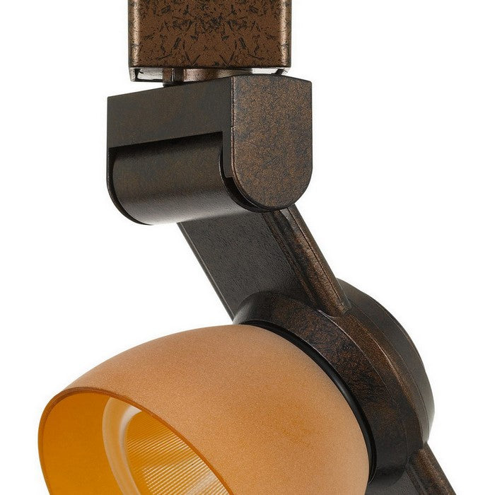 12W Integrated LED Track Fixture with Polycarbonate Head, Bronze and Orange