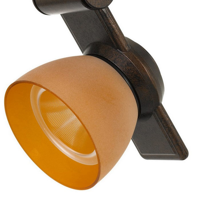 12W Integrated LED Track Fixture with Polycarbonate Head, Bronze and Orange