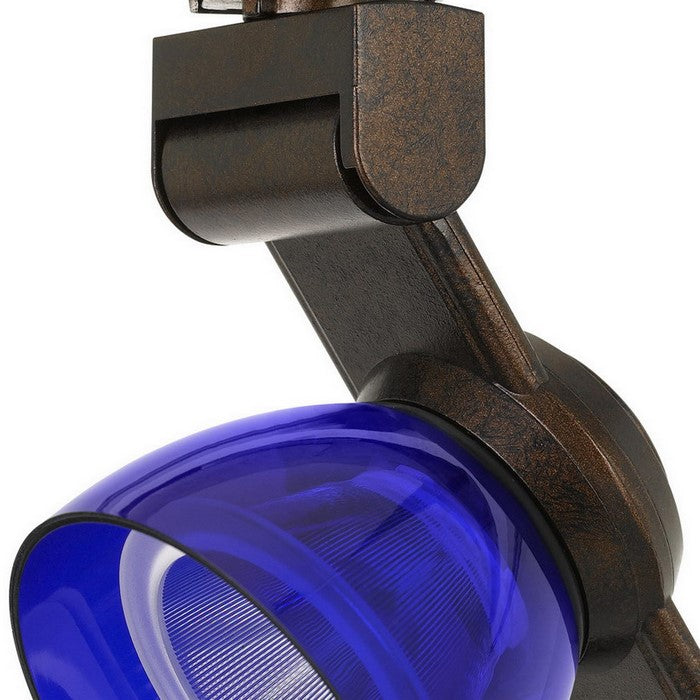 12W Integrated LED Track Fixture with Polycarbonate Head, Bronze and Blue