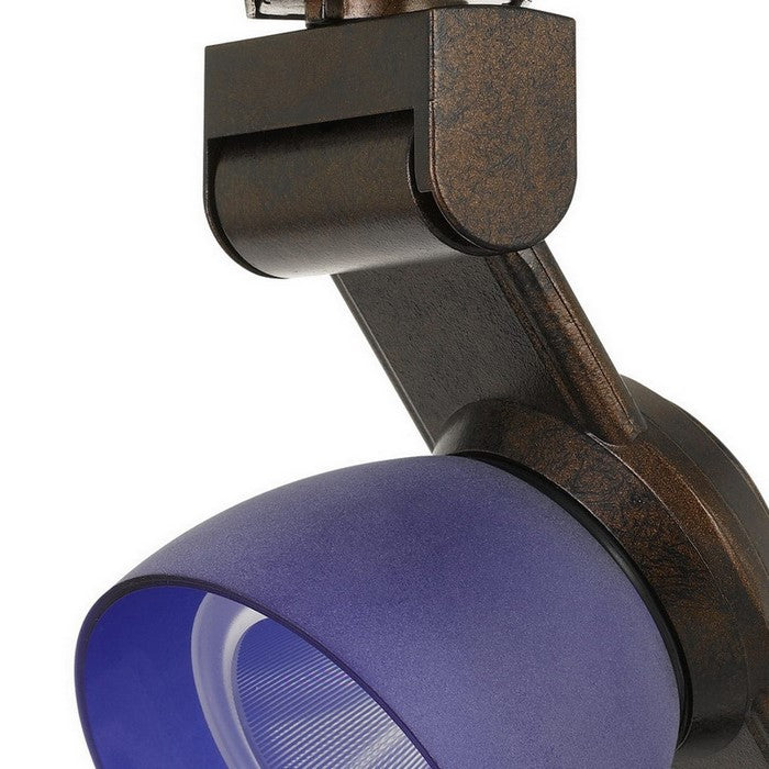 12W Integrated Metal and Polycarbonate LED Track Fixture, Bronze and Blue