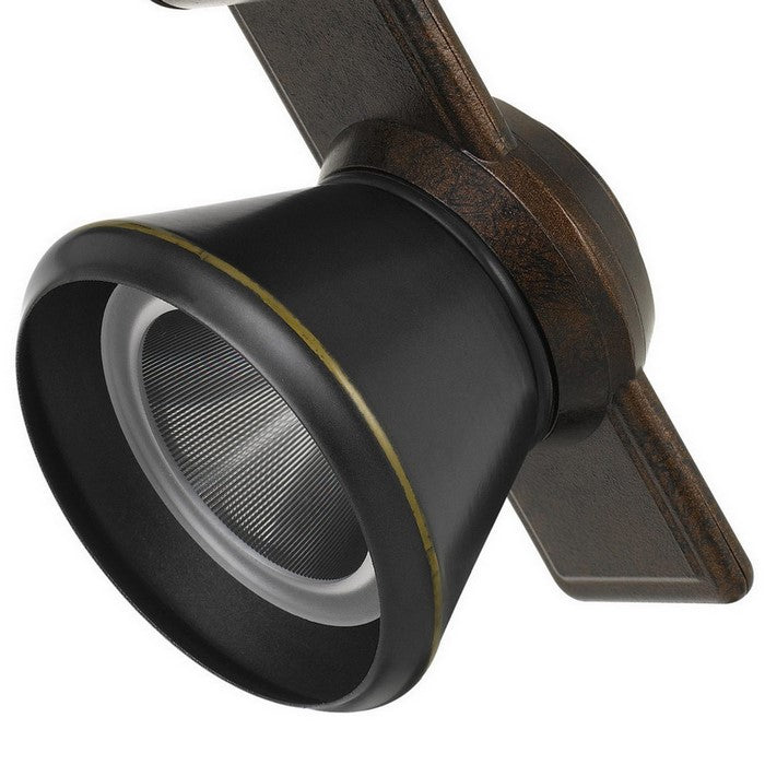 12W Integrated  Cone Head LED Metal Track Fixture, Bronze and Black