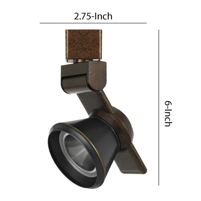 12W Integrated  Cone Head LED Metal Track Fixture, Bronze and Black