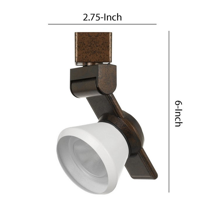 12W Integrated LED Metal Track Fixture with Cone Head, Bronze and White