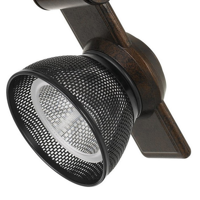 12W Integrated LED Metal Track Fixture with Mesh Head, Bronze and Black