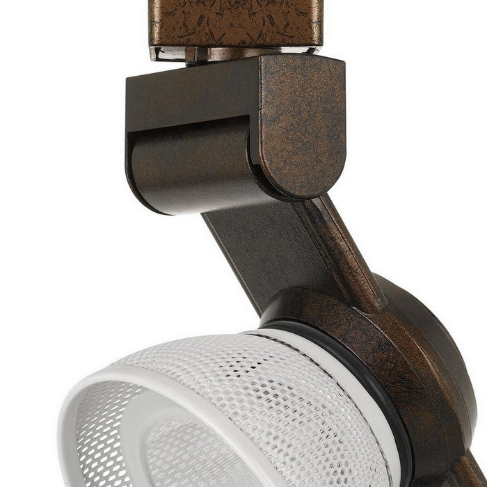 12W Integrated LED Metal Track Fixture with Mesh Head, Bronze and White
