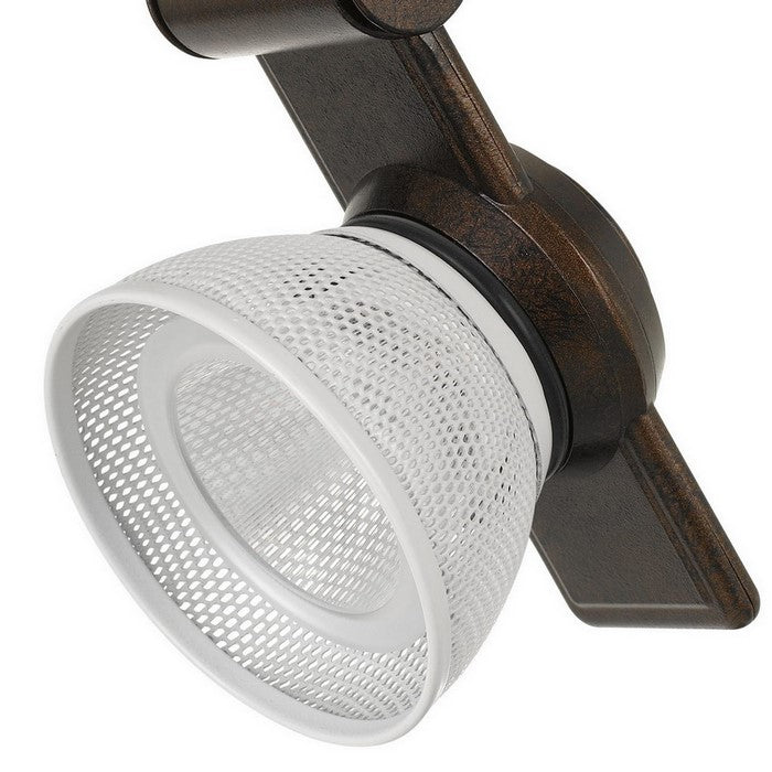 12W Integrated LED Metal Track Fixture with Mesh Head, Bronze and White