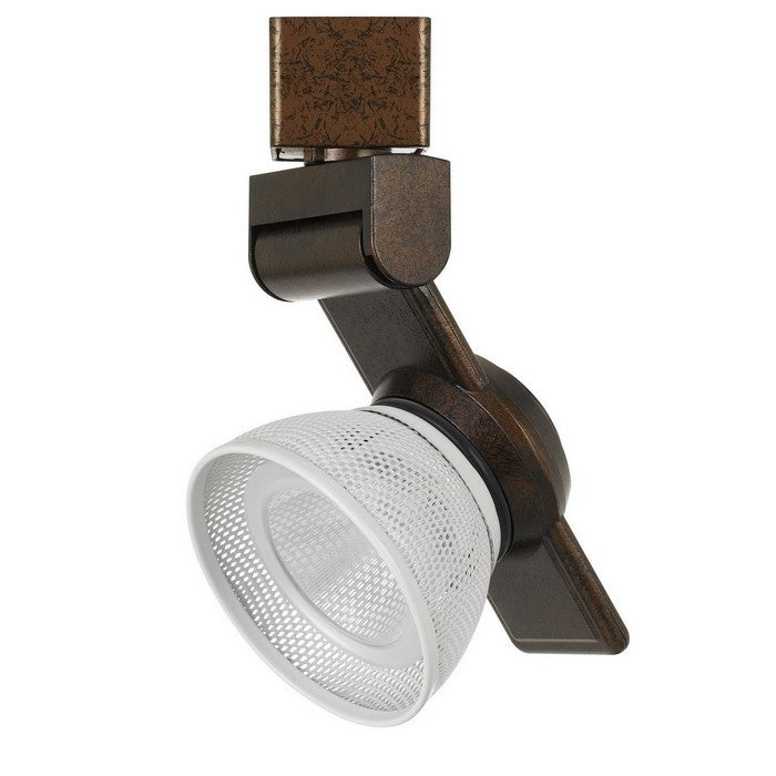 12W Integrated LED Metal Track Fixture with Mesh Head, Bronze and White