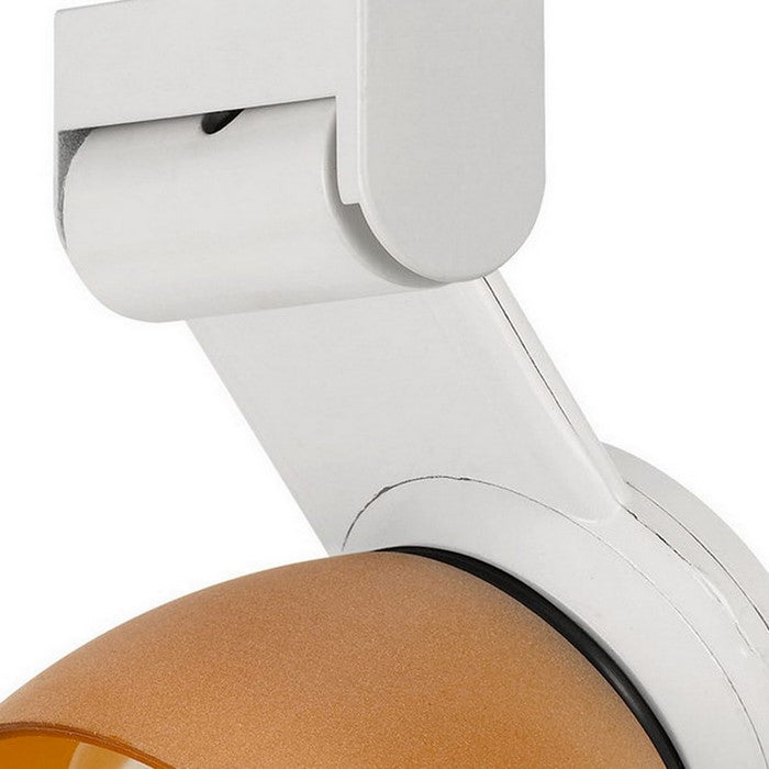 12W Integrated LED Track Fixture with Polycarbonate Head, White and Orange