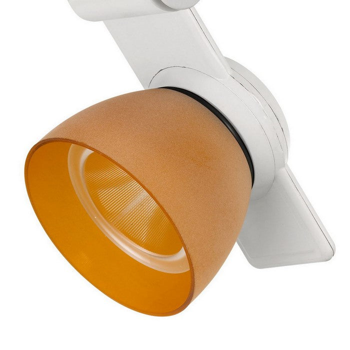 12W Integrated LED Track Fixture with Polycarbonate Head, White and Orange