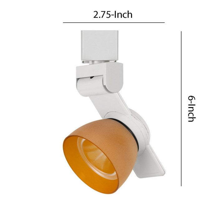 12W Integrated LED Track Fixture with Polycarbonate Head, White and Orange