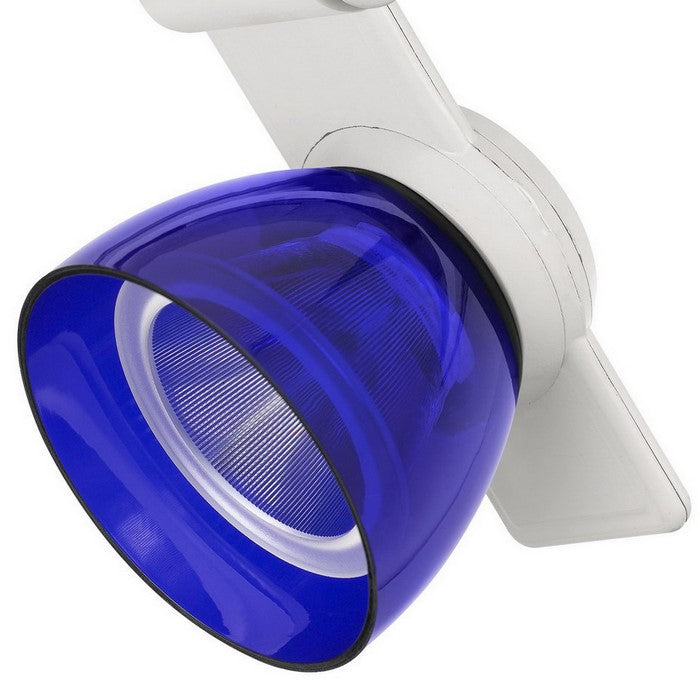12W Integrated LED Track Fixture with Polycarbonate Head, White and Blue