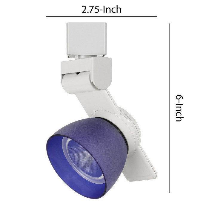 12W Integrated Metal and Polycarbonate LED Track Fixture, White and Blue