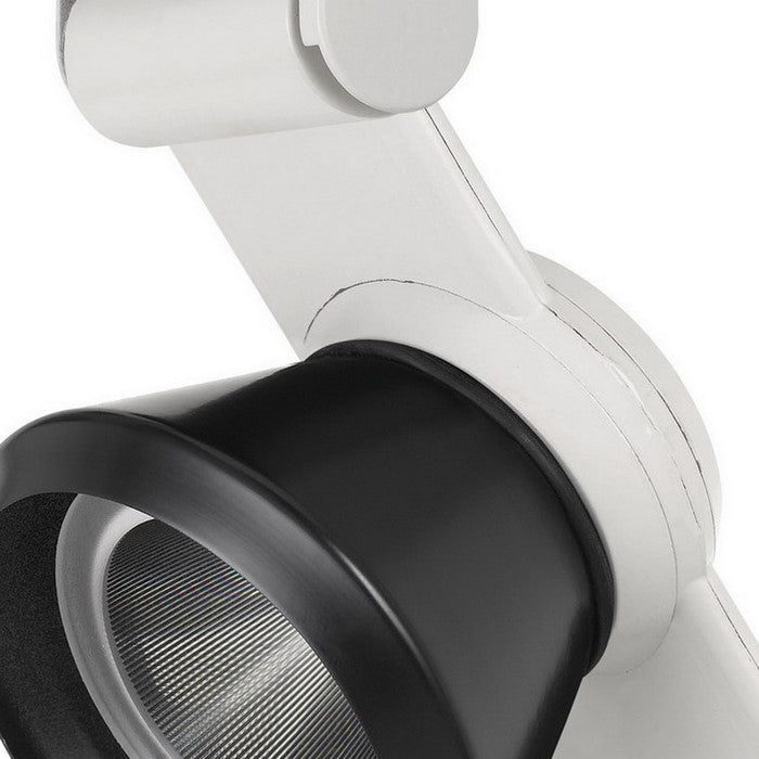 12W Integrated LED Metal Track Fixture with Cone Head, White and Black