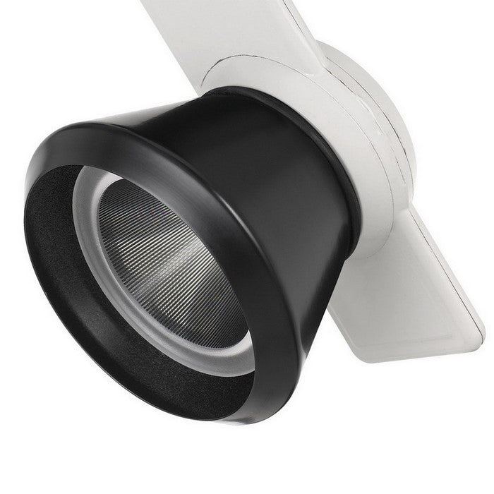 12W Integrated LED Metal Track Fixture with Cone Head, White and Black
