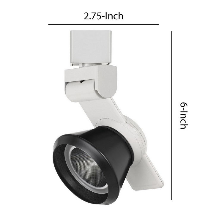 12W Integrated LED Metal Track Fixture with Cone Head, White and Black