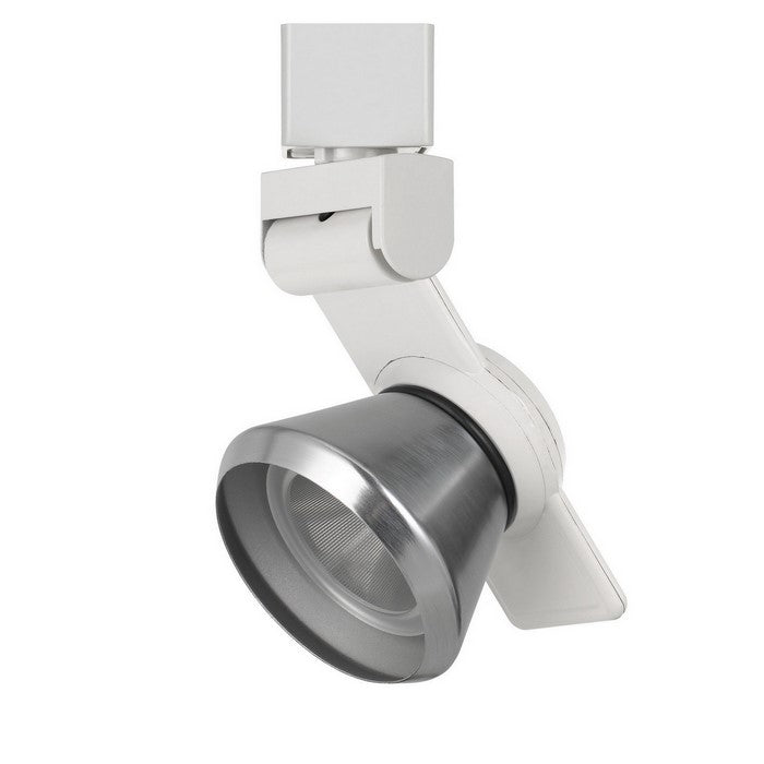 12W Integrated LED Metal Track Fixture with Cone Head, White and Silver